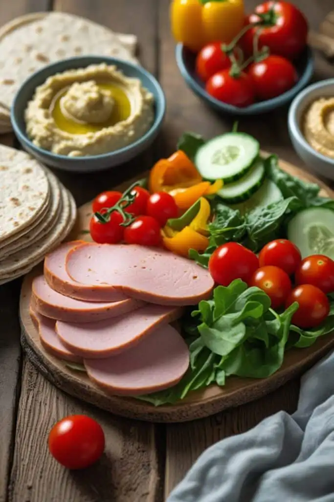 healthy turkey lunch meat meal prep with vegetables