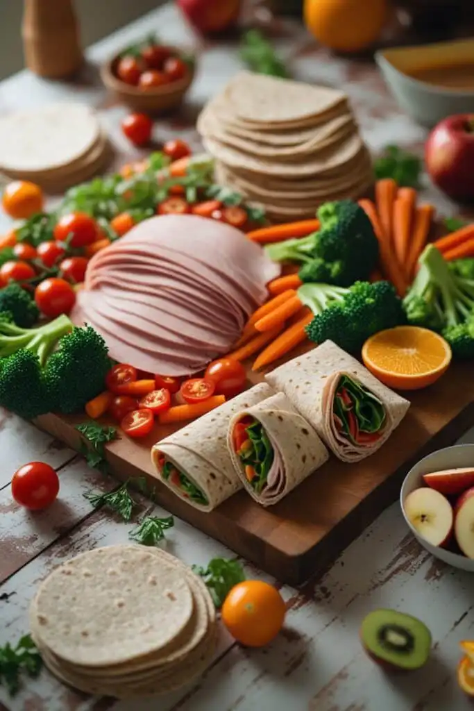 healthy turkey lunch meat meal prep with vegetables