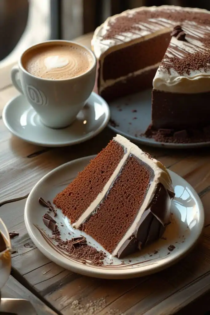 Mixing cake batter for cappuccino cake