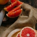 Grapefruit Juice Grapefruit 9 Freshly squeezed grapefruit juice grapefruit on a kitchen table