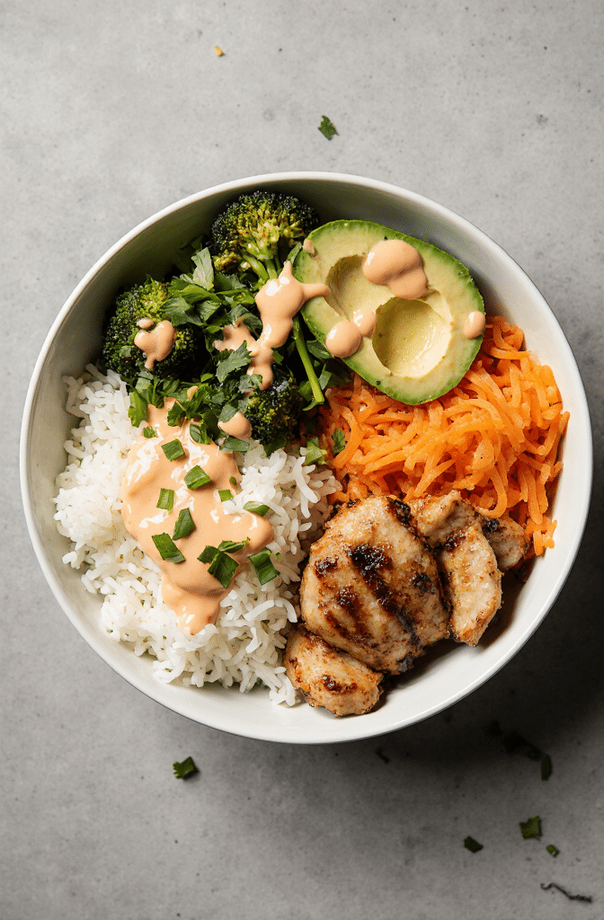 Bang Bang Chicken Bowl: The Ultimate Flavor-Packed Meal 3 Bang Bang Chicken Bowl with crispy chicken, rice, and veggies