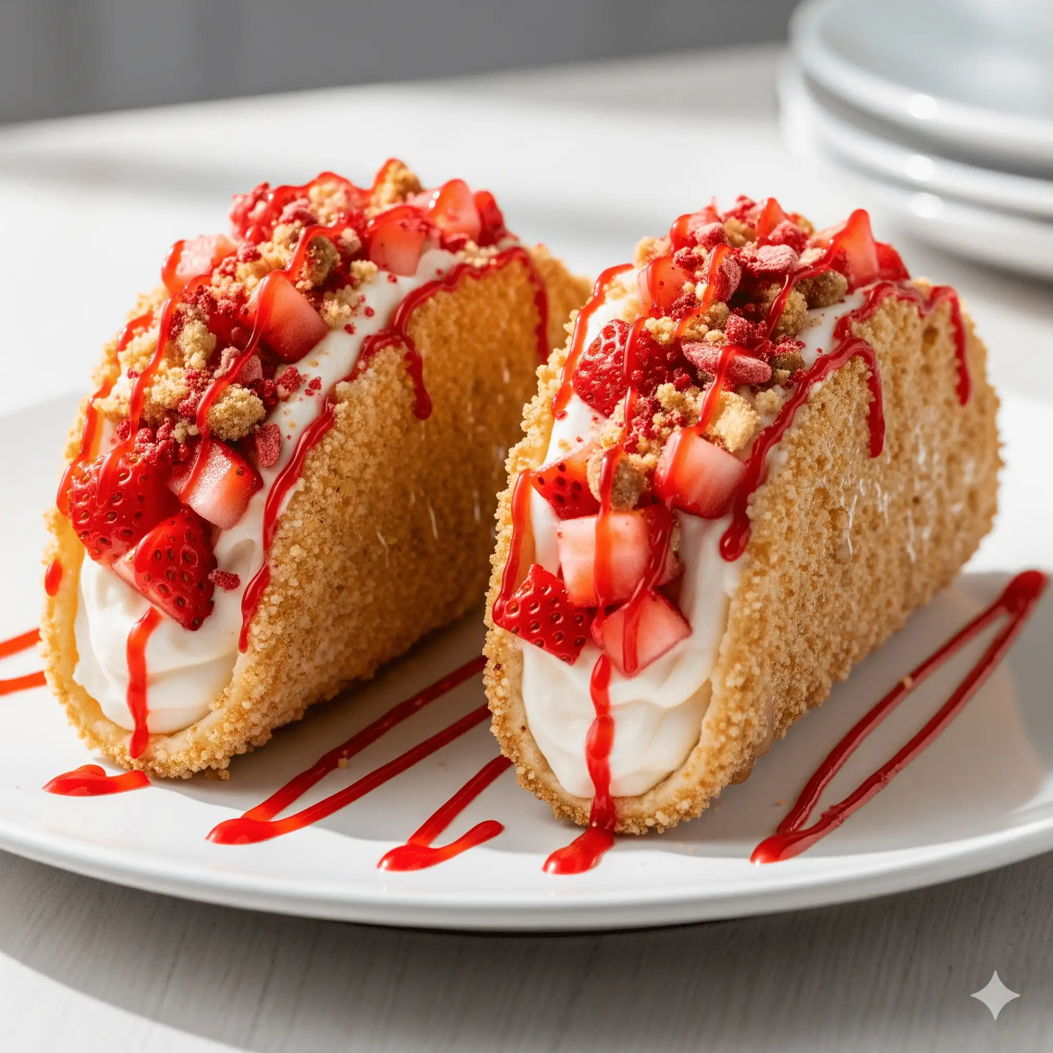 Strawberry Crunch Cheesecake Tacos – easy no bake dessert