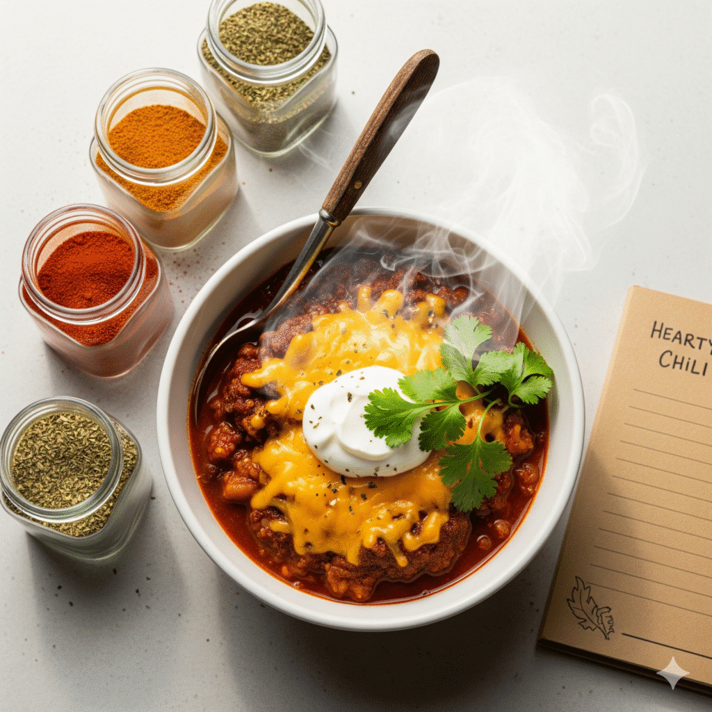 The Coziest Chili Recipe: Simple, Hearty, and Flavorful 6 Recipe card style image of The Coziest Chili Recipe