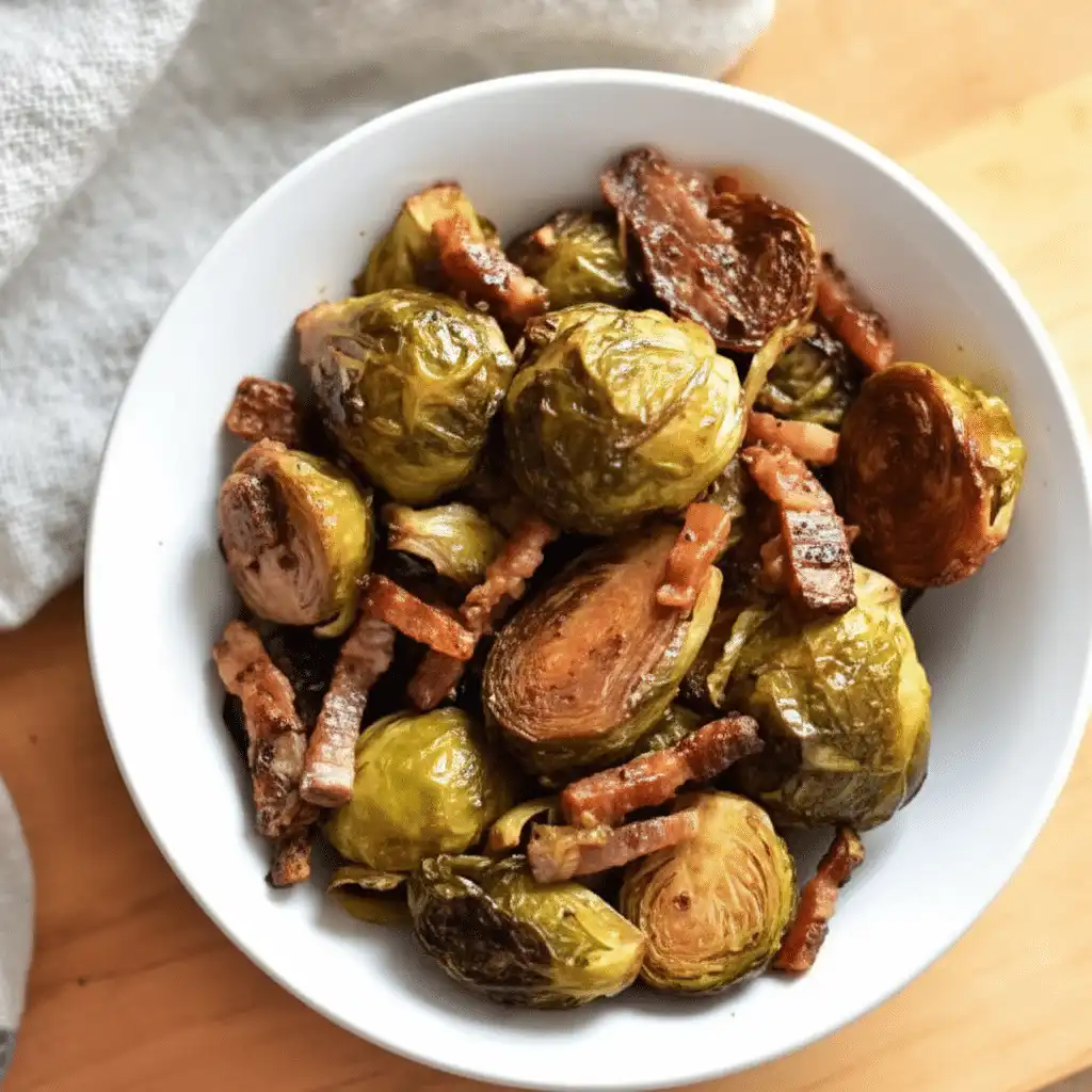 Roasted Brussels Sprouts Balsamic in serving bowl