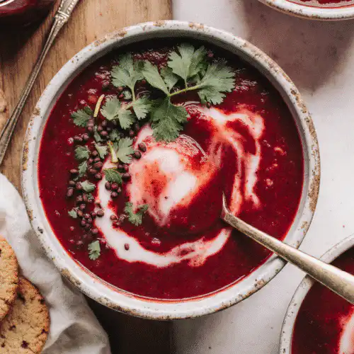 A grouping of fresh, deep purple whole beetroots, accompanied by spices, high-pectin apples, and acidifiers (lemons), representing the full ingredient list.