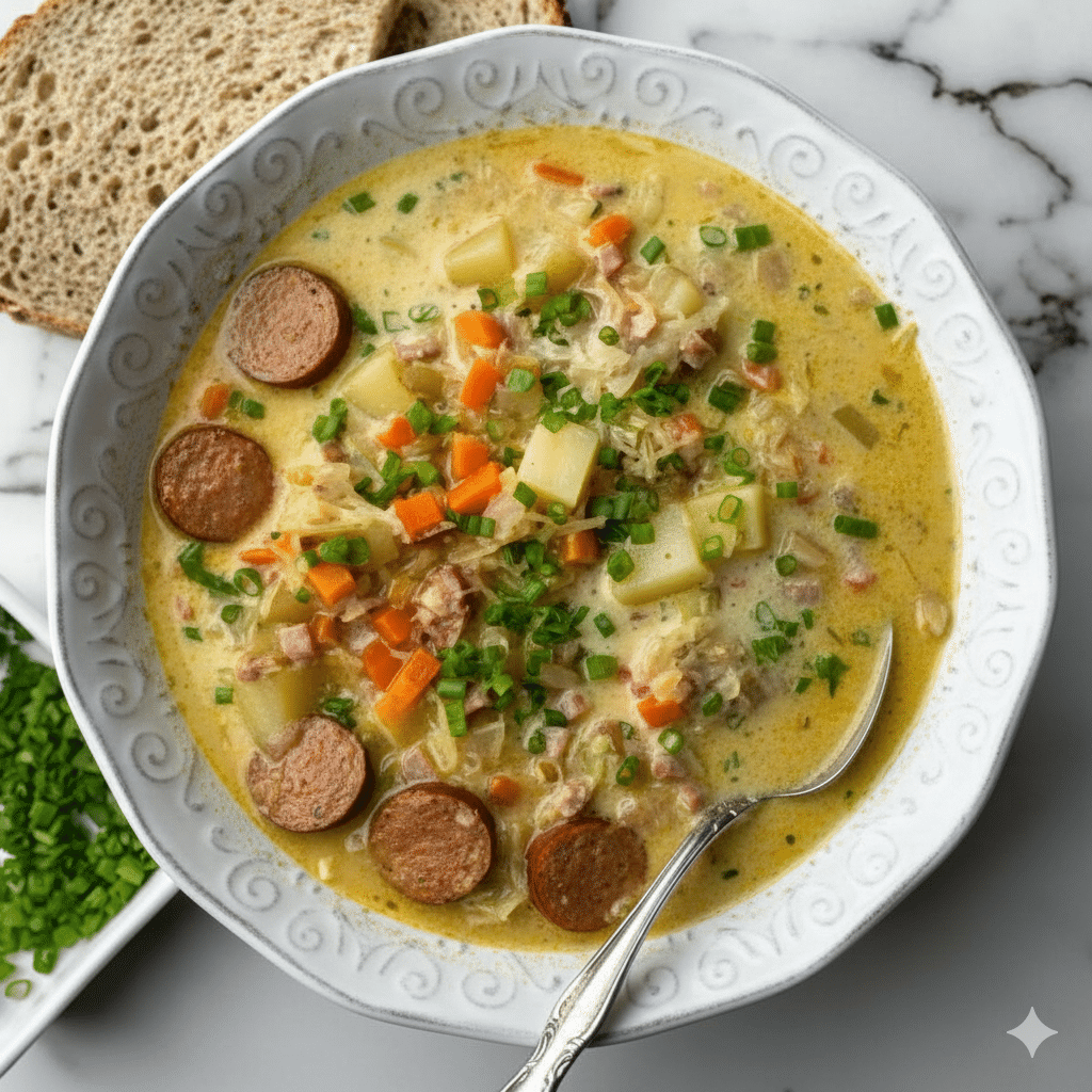 creamy-sausage-soup-ingredients-lineup
