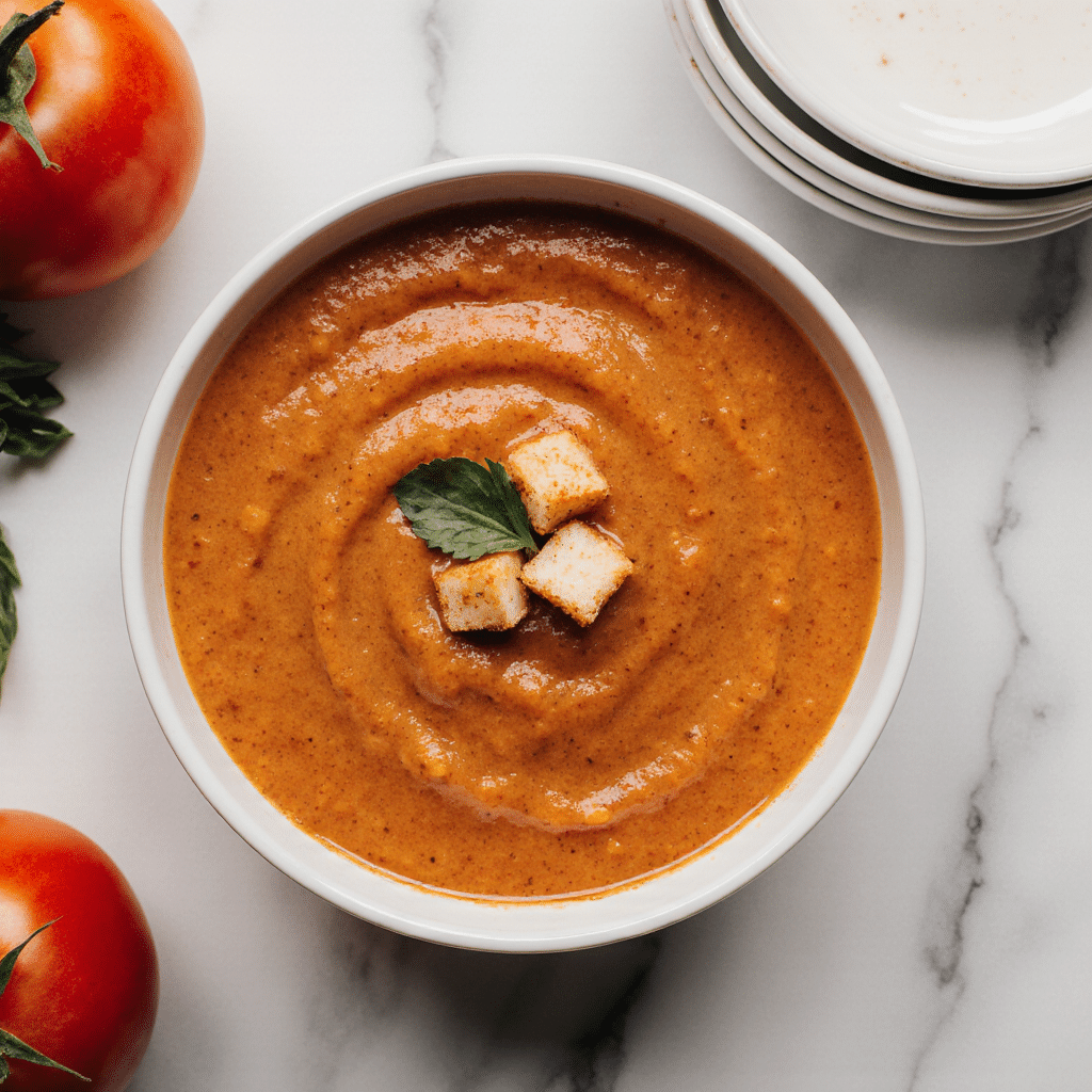 Halved tomatoes, whole garlic cloves, and sliced onions seasoned with olive oil and salt, arranged on a baking sheet before roasting.