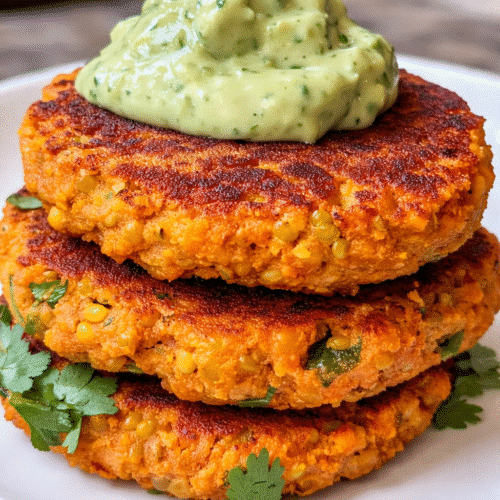 Crispy Sweet Potato and Red Lentil Patties