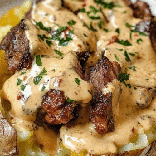 Loaded Baked Potato with Steak Bites