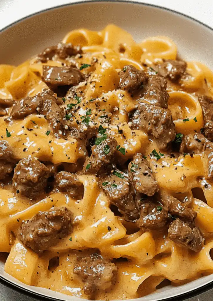 Delicious One Pot Creamy Garlic Pasta served in a bowl