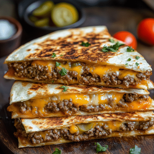 Delicious Smashburger Quesadillas served with fresh ingredients and melted cheese recipe card