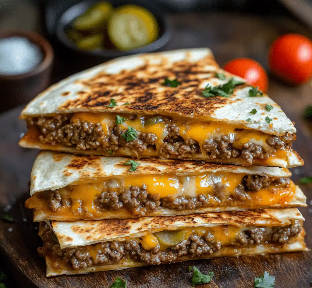 Delicious Smashburger Quesadillas served with fresh ingredients and melted cheese recipe card