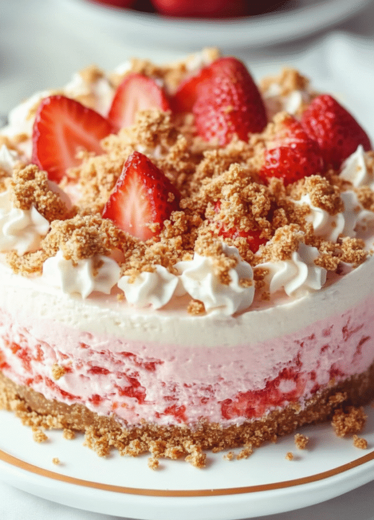 Delicious strawberry crunch cheesecake tacos served on a plate