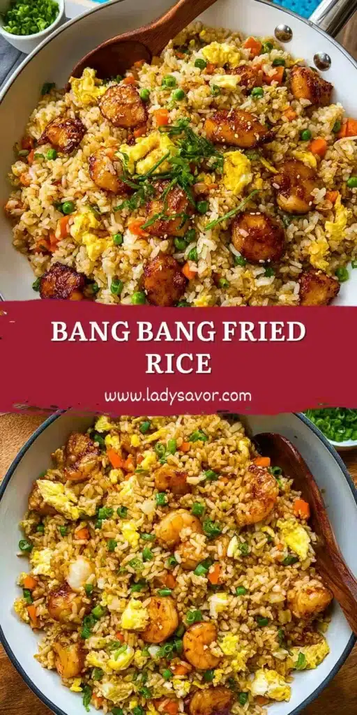 Bang Bang Fried Rice with vibrant vegetables and spicy sauce