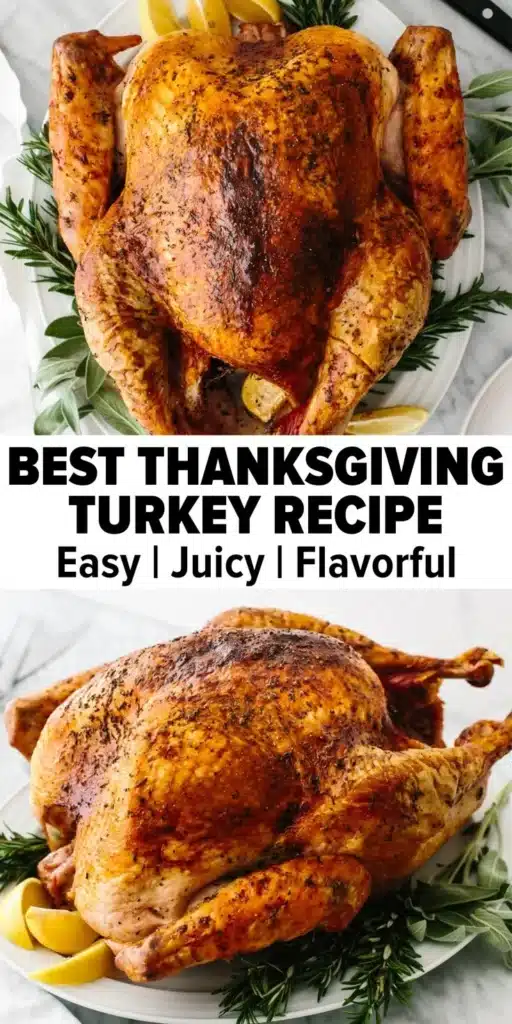 Juicy and flavorful Thanksgiving turkey ready for the holiday feast