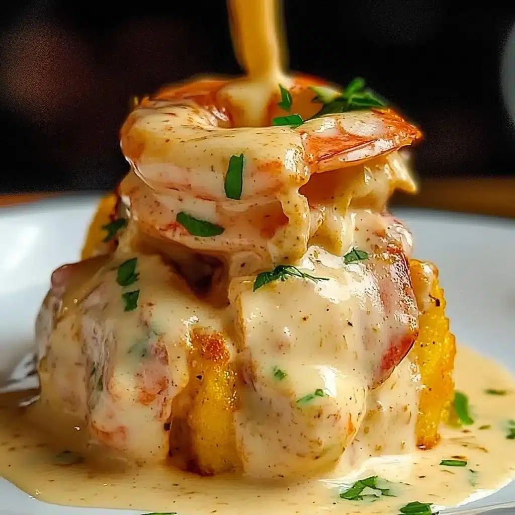 Delicious Garlic Shrimp Mofongo served with a side of fresh garnishes