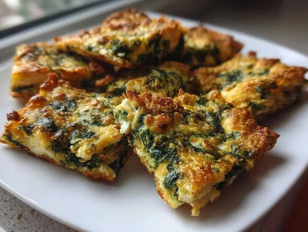 Irresistible Mediterranean Spinach and Feta Cheese Crisps in 30 Minutes 1 Baked Mediterranean Spinach and Feta Cheese Crisps on a serving platter