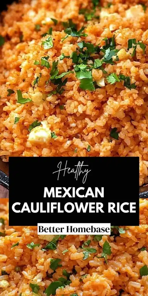 Bowl of flavorful Mexican Cauliflower Rice garnished with fresh herbs