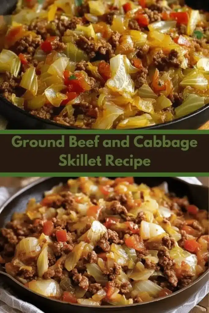 One-Pan Beef and Cabbage dish ready to serve on a dinner table