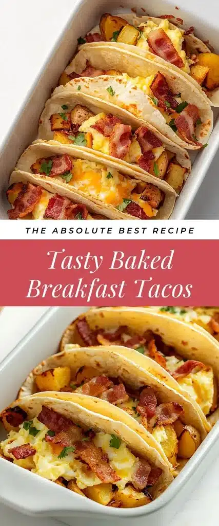 Simple baked breakfast tacos recipe for a delicious morning meal.