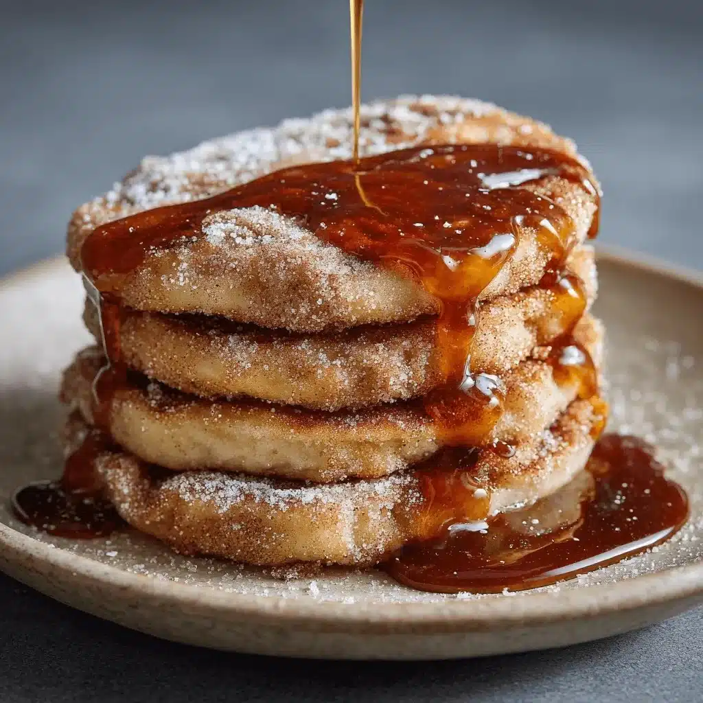 Spanish Churro-Inspired Pancakes: A Breakfast Delight! 1 Delicious churro pancakes topped with cinnamon sugar and chocolate sauce