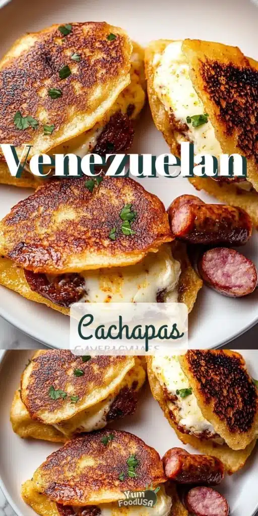 Venezuelan Cachapas served with cheese and avocado, showcasing traditional flavors.
