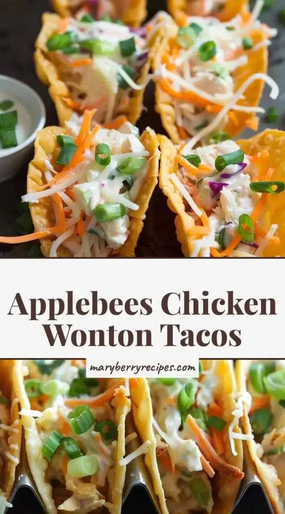 Plate of Applebee's Chicken Wonton Tacos with dipping sauce