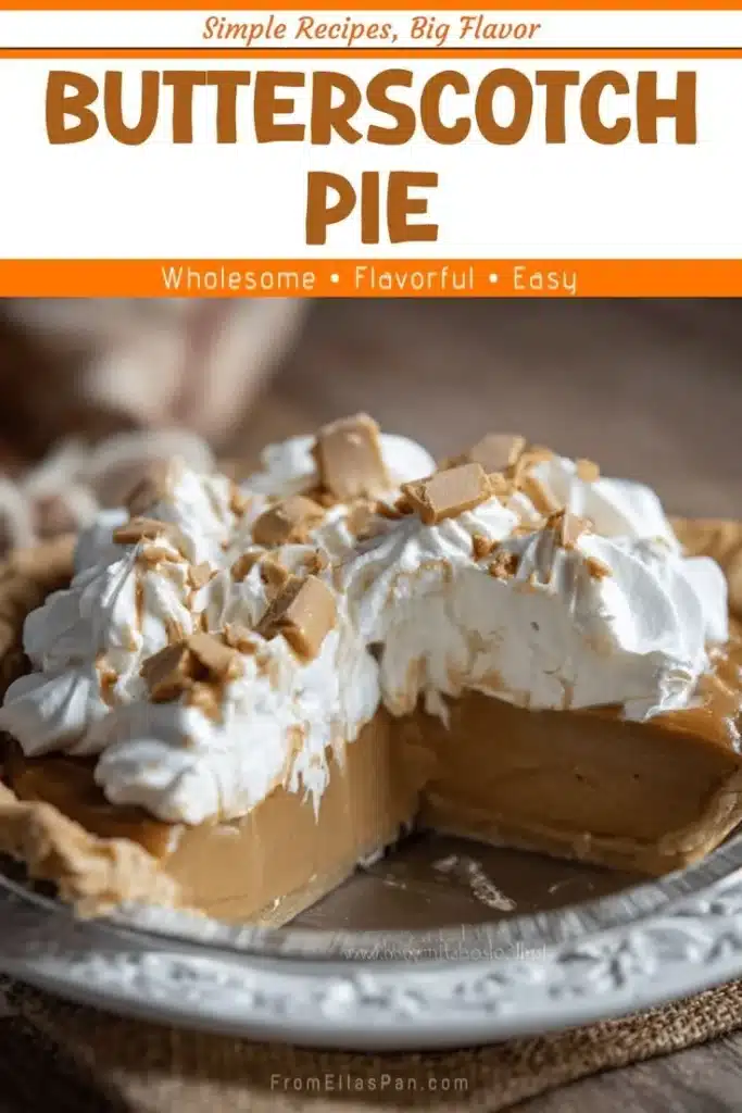 Delicious homemade butterscotch pie with rich filling and golden crust.