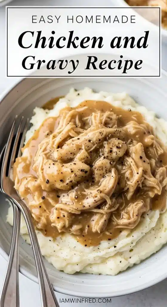 Delicious chicken and gravy served with mashed potatoes in a homestyle setting