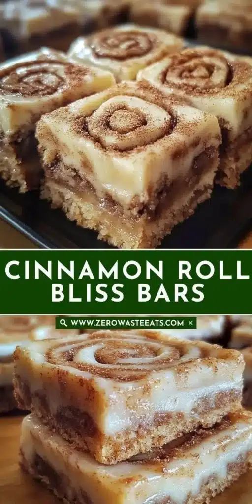 Delicious homemade Cinnamon Roll Bliss Bars with frosting.