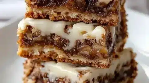 Delicious Cinnamon Roll Bliss Bars topped with creamy frosting and cinnamon sugar.