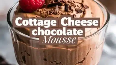 Delicious chocolate Cottage Cheese Mousse dessert served in a bowl