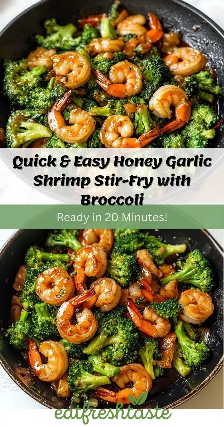 Honey Garlic Shrimp Stir-Fry with Broccoli served on a plate