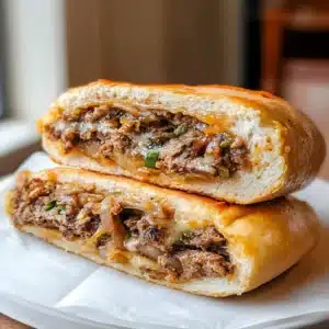 Korean-inspired kimchi bulgogi cheesesteak topped with fresh vegetables.