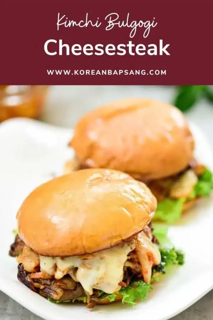 Delicious Korean-Style Cheesesteak with marinated meat and fresh vegetables