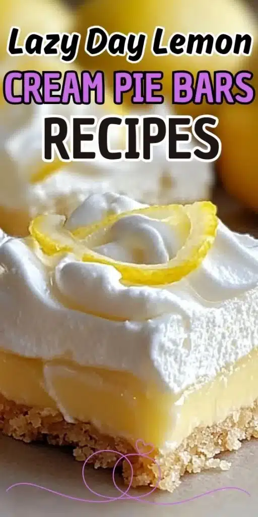 Lemon Cream Pie Bars bursting with citrus flavor and creamy texture