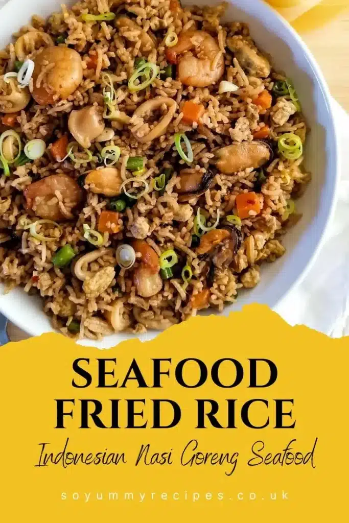 Delicious Seafood Fried Rice with fresh seafood and vegetables