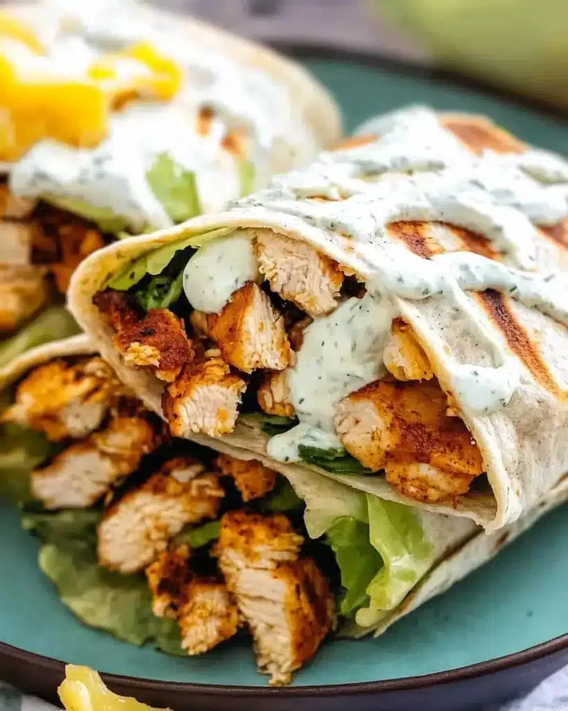 Delicious Southwest grilled chicken wraps filled with veggies and spices