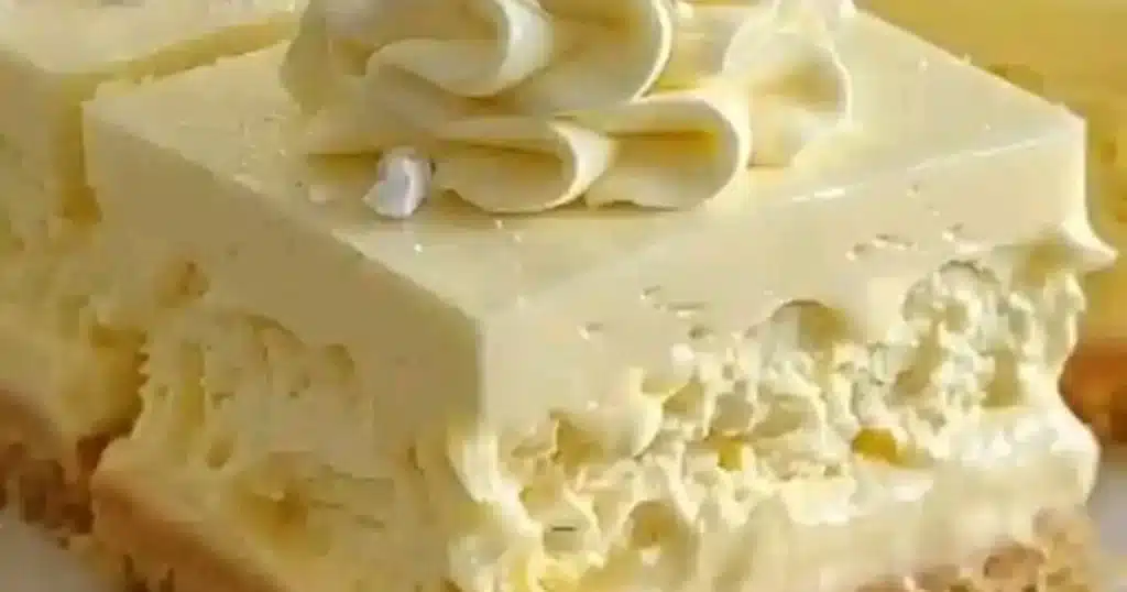 Vanilla Custard Cream Squares dessert with a creamy filling