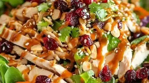 Asian Chicken Cranberry Salad with fresh ingredients and vibrant colors