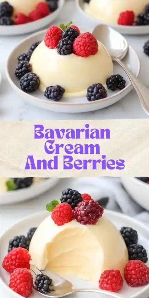Bavarian Cream and Berries 2 Delicious Bavarian cream served with mixed berries in a bowl