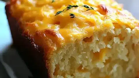 Cheddar Cheese Quick Bread: The Ultimate Savory Snack! 2 Loaf of Cheddar Cheese Quick Bread, golden and fluffy, ideal for snacking.
