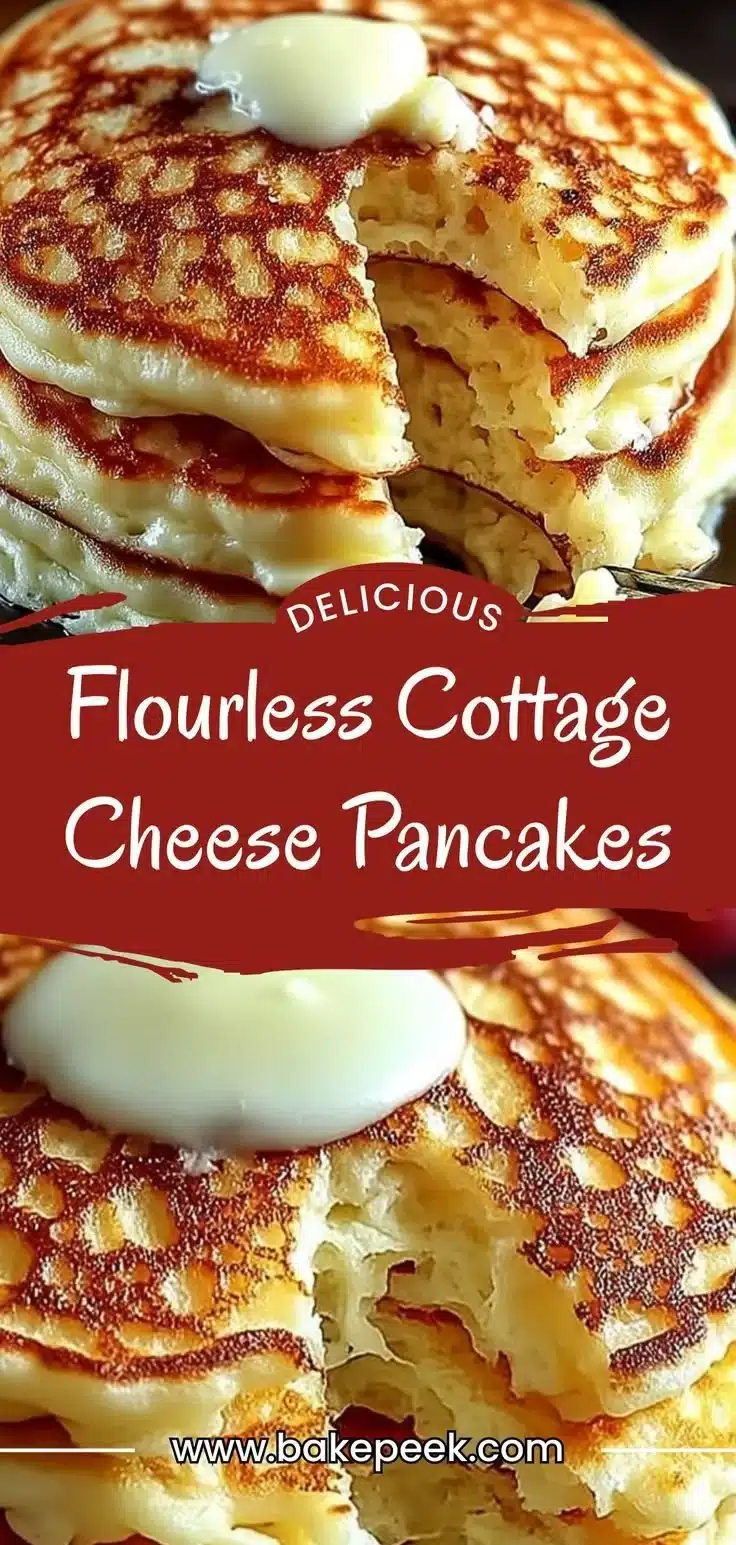 Flourless Cottage Cheese Pancakes 1 Flourless cottage cheese pancakes topped with fresh fruits and syrup