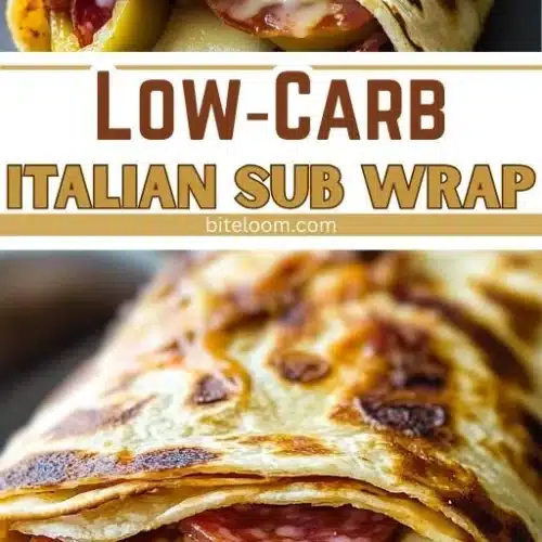Delicious low-carb Italian sub wrap filled with fresh ingredients and flavors.