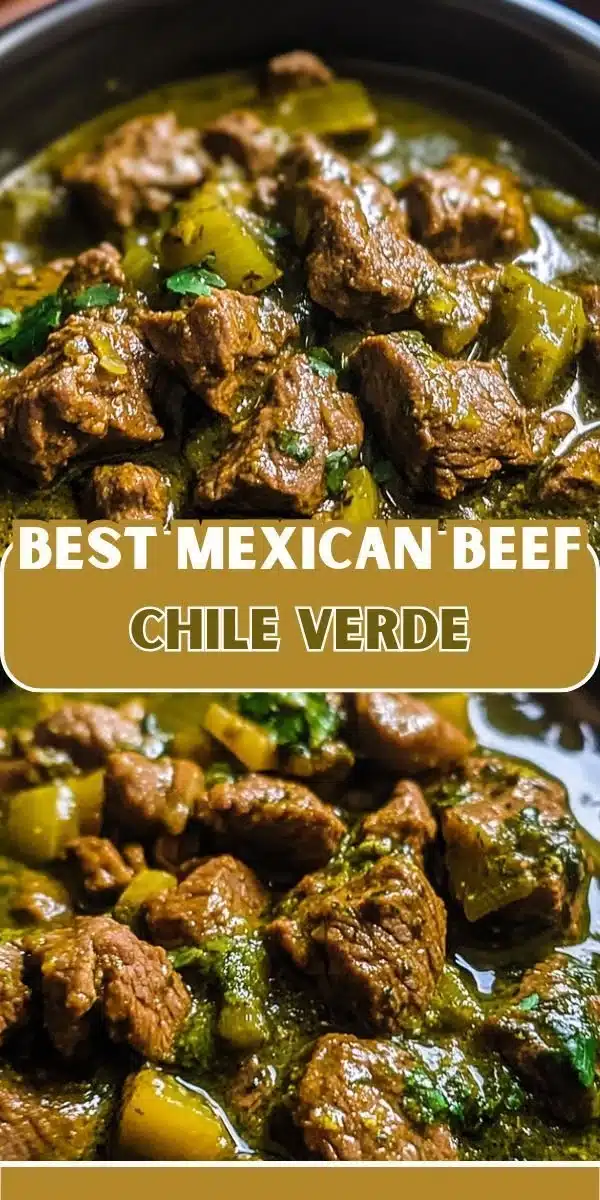 Delicious Mexican Beef Green Chile served in a bowl with fresh cilantro garnish.