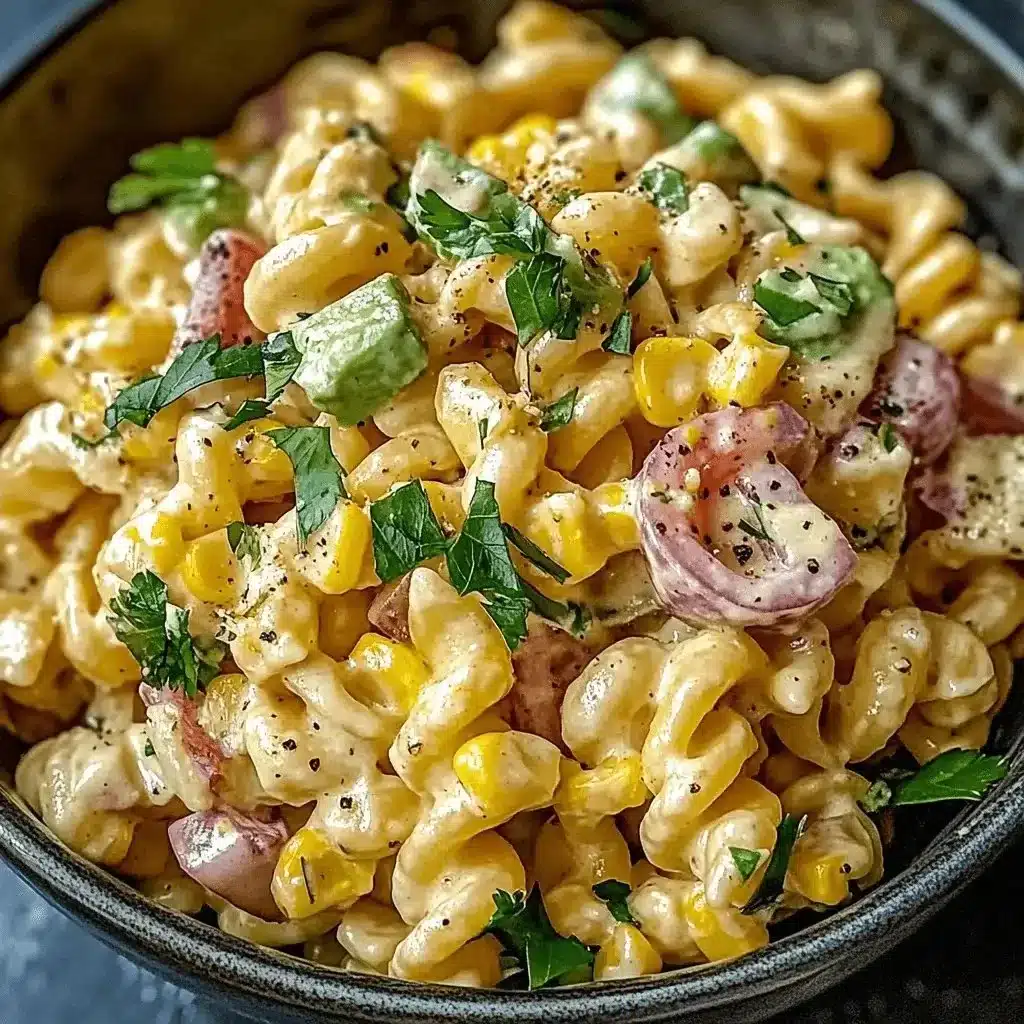 Mexican Street Corn Pasta Salad 1 Colorful Mexican street corn pasta salad with fresh ingredients and bright flavors.
