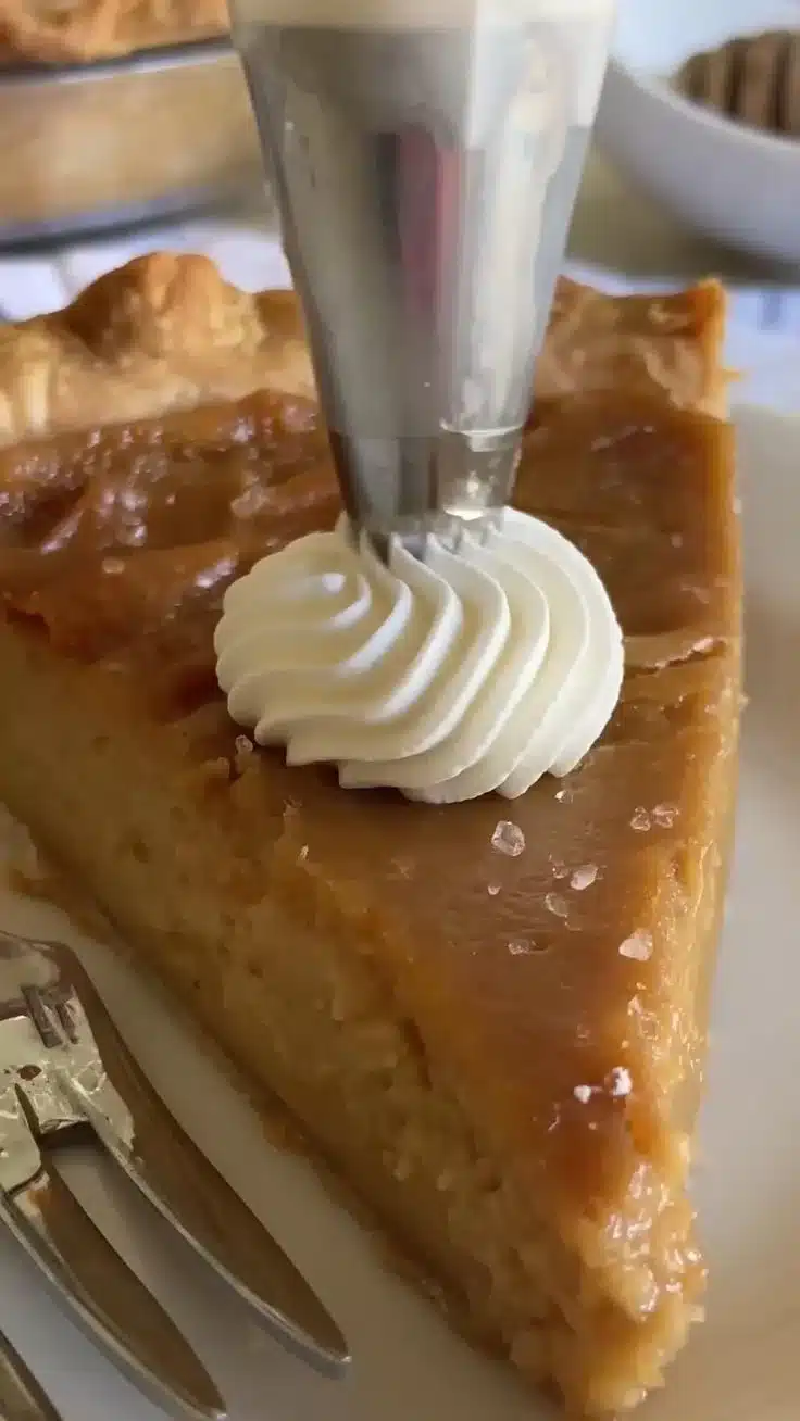 Salted Honey Pie 1 A delicious slice of Salted Honey Pie with a golden crust and drizzled honey