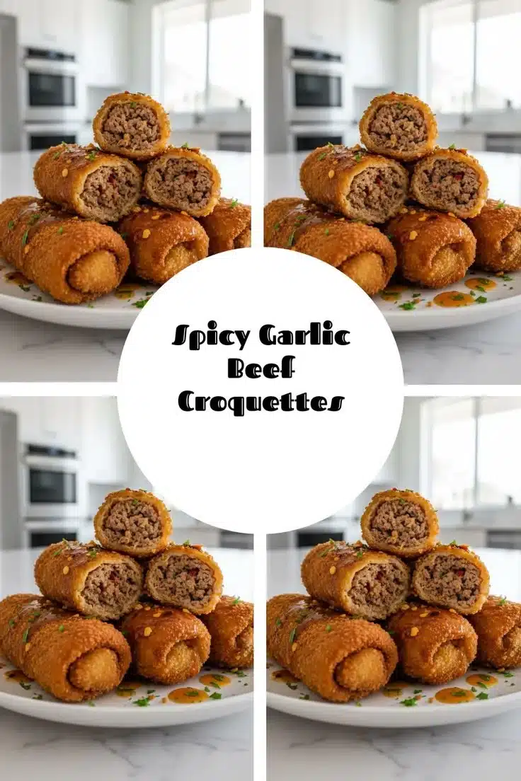 Delicious spicy garlic beef croquettes served with dipping sauce