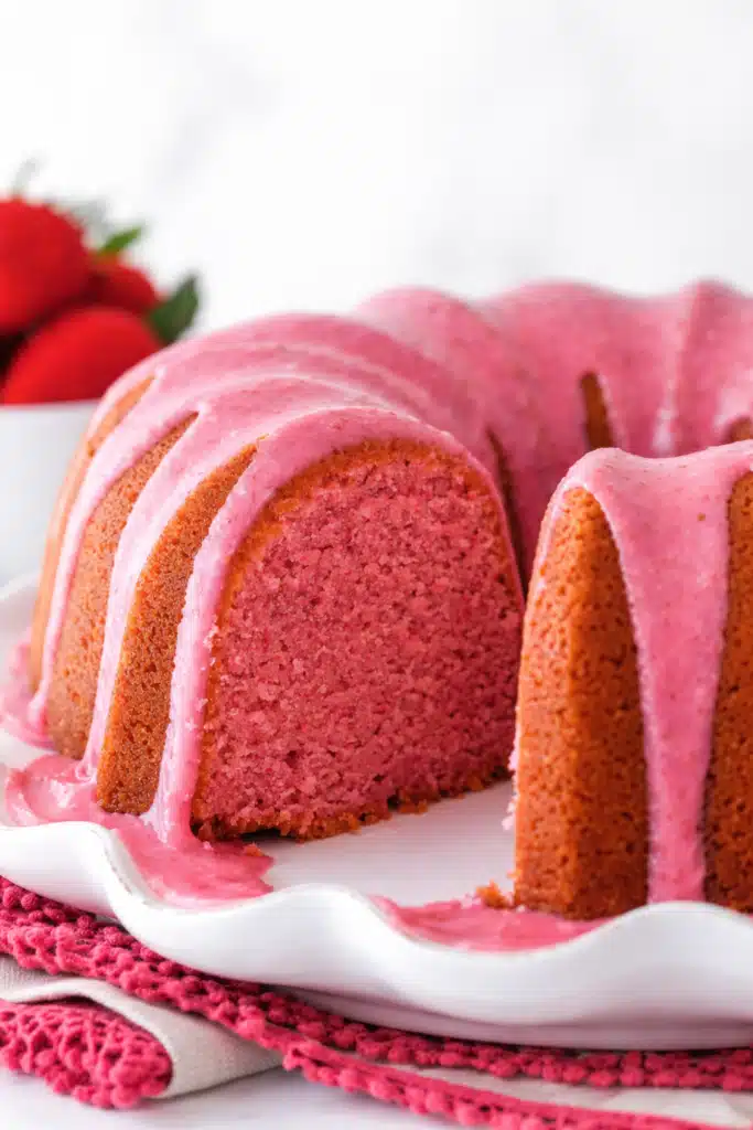 Strawberry Milkshake Pound Cake 1