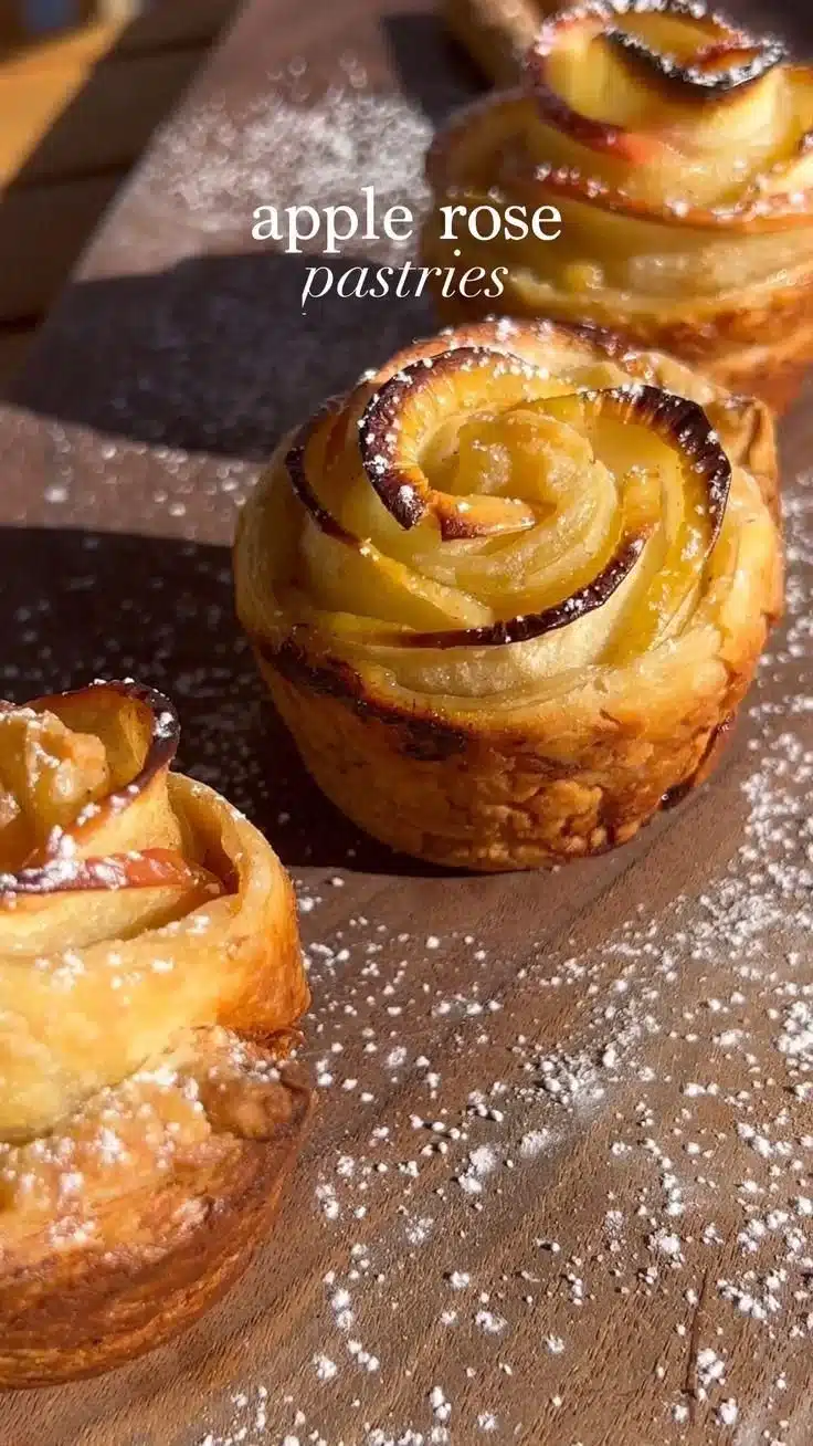 Delicious Apple Rose Pastries made with fresh apples and pastry dough